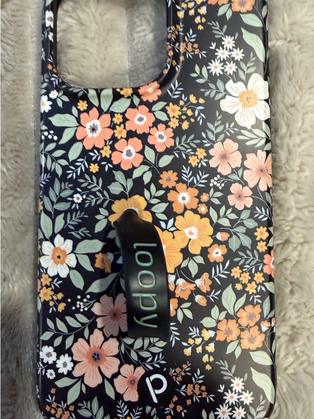 Loopy Floral iPhone 14 Pro Max Case - Black Flowers